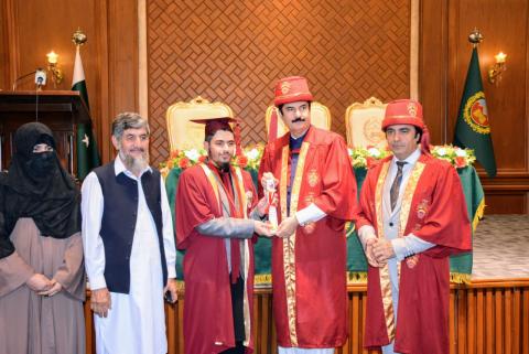 Faisal Karim Kundi gives degree certificates as chief guest to graduates during PEF University College 