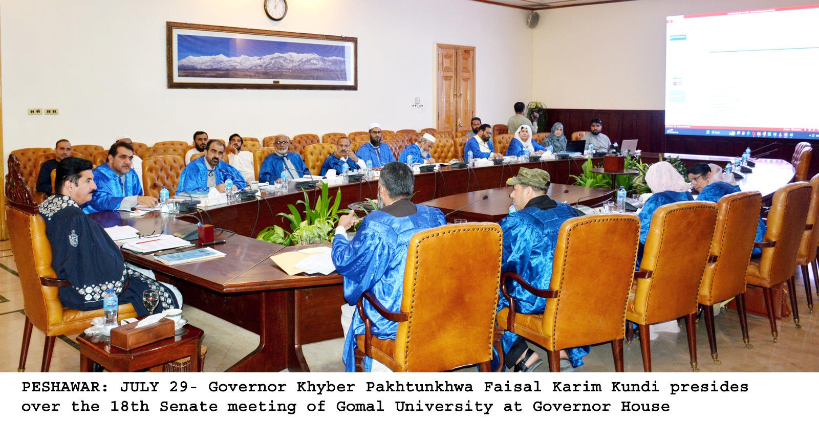 Governor Khyber Pakhtunkhwa Faisal Karim kundi presides over the 18th senate meeting of Gomal  university at Governor House