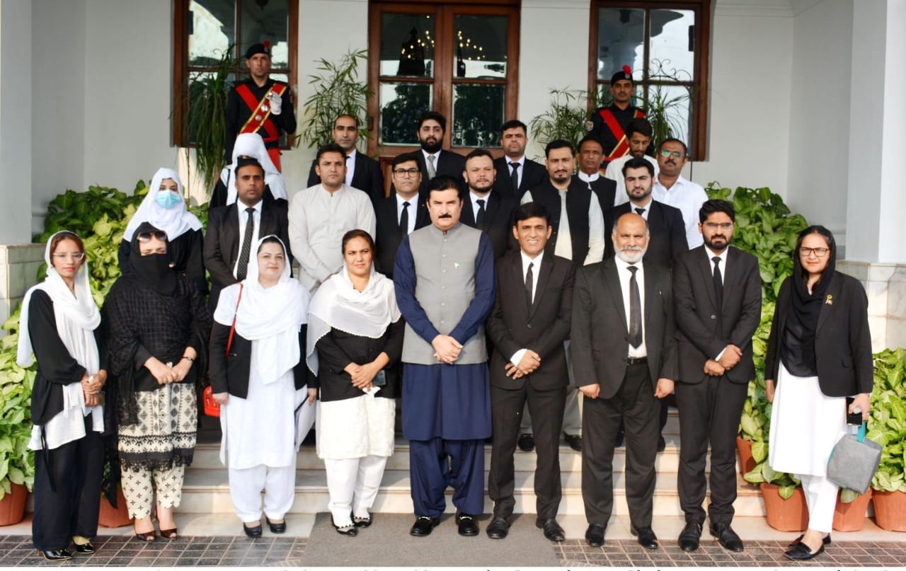 Governor Khyber Pakhtunkhwa Faisal Karim Kundi is called on by International Lawyers KP Chapter delegation at Governor House on Friday.