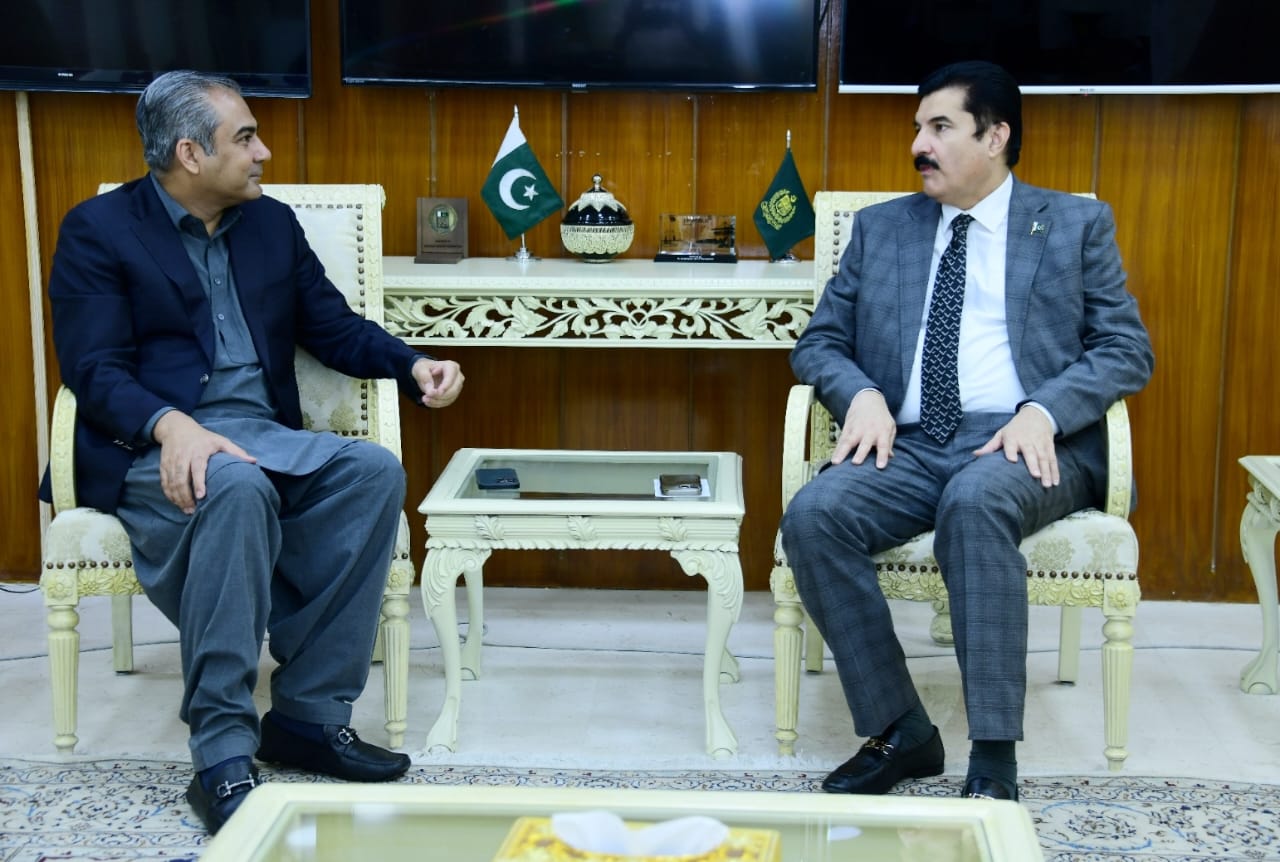 Governor Khyber Pakhtunkhwa Faisal Karim Kundi calls on Federal Interior Minister Mohsin Naqvi at Islamabad on Wednesday.