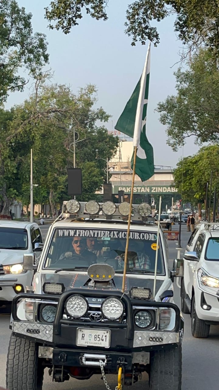 Governor Khyber Pakhtunkhwa Faisal Karim Kundi leads special 4/4 Jeep Rally in connection with the JASHN-E-AZADI celebration, which starts from Governor House.