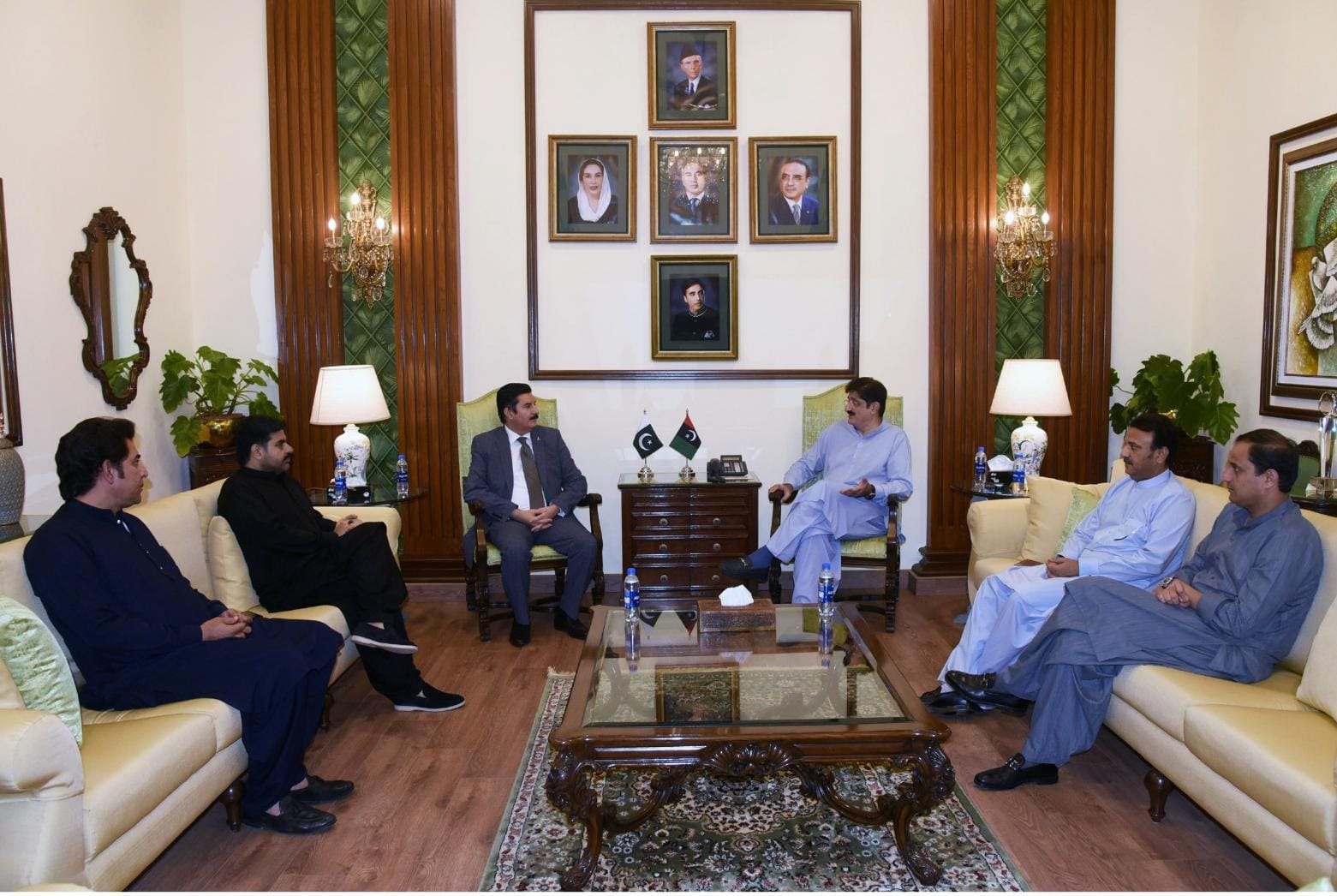 Governor Khyber Pakhtunkhwa Faisal Karim Kundi calls on Chief Minister Sindh Syed Murad Ali Shah at Chief Minister House,Karachi.