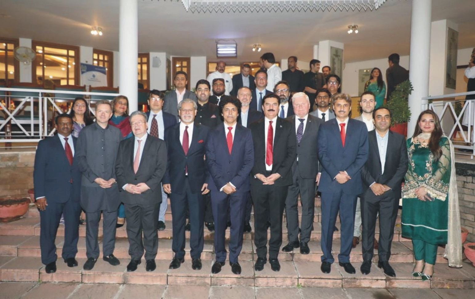 Governor Khyber Pakhtunkhwa Faisal Karim Kundi in a group photo with the Ambassador's and other dignitaries after a Dinner hosted by Mr.Habeeb Malik Orakzi, president Pakistan International Human Rights Organizations and Chairman PRCS Khyber Pakhtunkhwa Branch in Islamabad Golf Club.