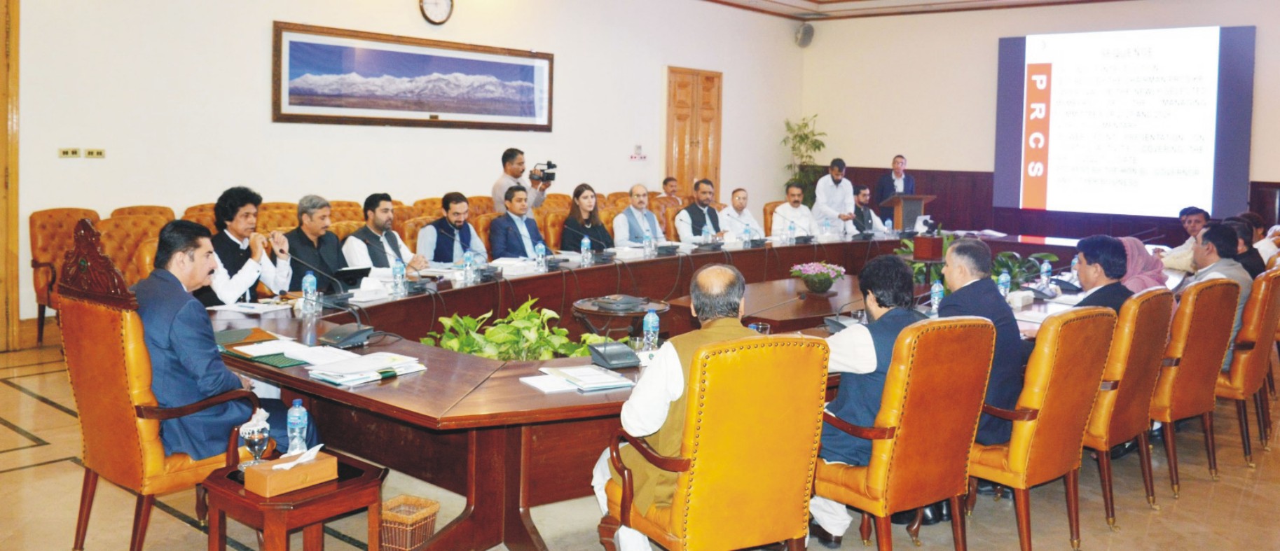 Governor Khyber Pakhtunkhwa Faisal Karim Kundi presides over the meeting of Pakistan Red Crescent Society Khyber Pakhtunkhwa Branch at Governor House.