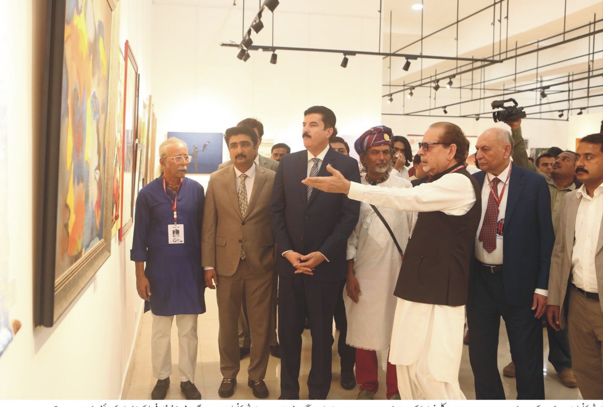 Governor Khyber Pakhtunkhwa Faisal karim Kundi attends Sindh Artists Exhibition as Chief Guest in the 38 days World Culture Festival at Arts Council of Pakistan in Karachi on Saturday.