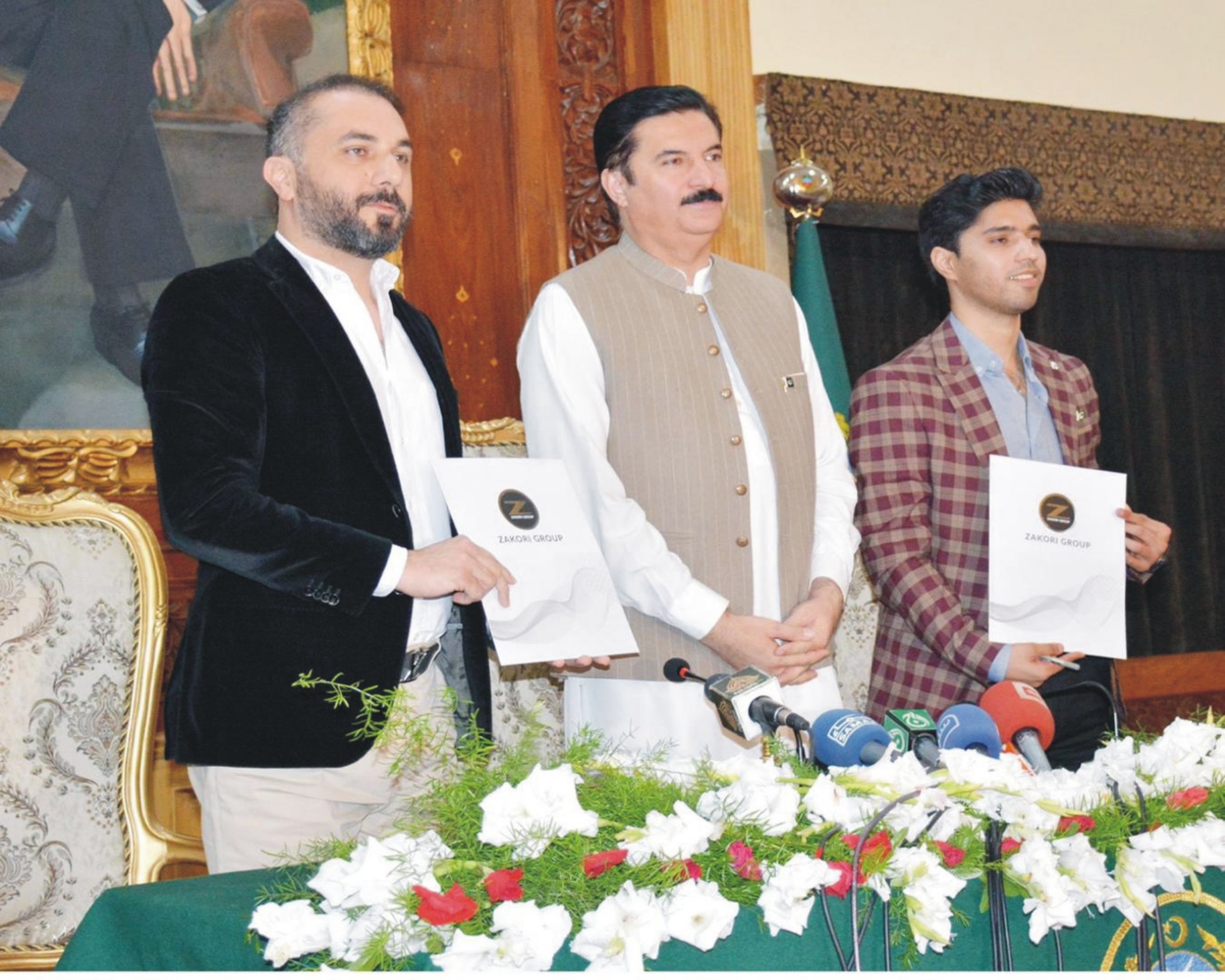 Governor Khyber Pakhtunkhwa Faisal Karim Kundi witnessed MoU signing ceremony of providing  Sponsorship to Squash Player Ahsan Ayaz by Zakori group of Industries at Governor House on SATURDAY.