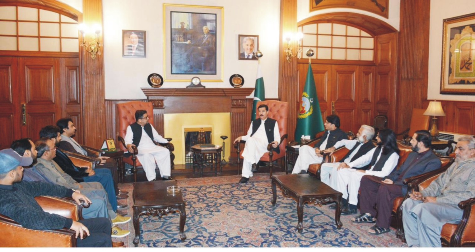 Governor Khyber Pakhtunkhwa Faisal Karim Kundi called on by representative delegation of Pakistan Hindkowan Tehreek led by Chairman Saqqaf Yasir Advocate at Governor House.