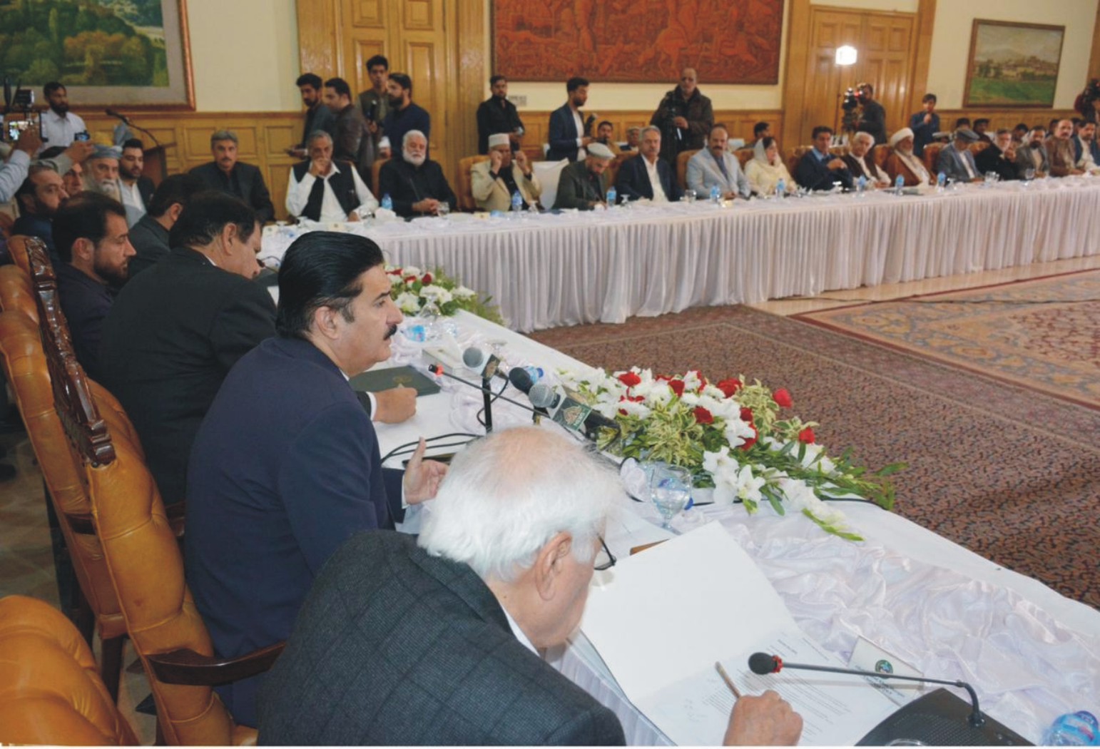 Governor Khyber Pakhtunkhwa Faisal Karim Kundi hosts All Parties Conference at Governor House on THURSDAY.