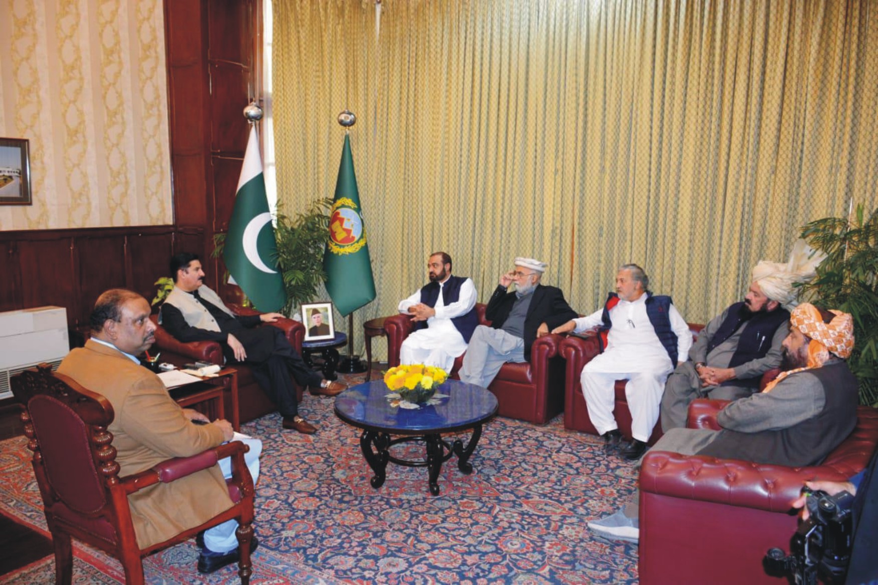 Governor Khyber Pakhtunkhwa Faisal Karim Kundi called on by Former FATA Parliamentarians delegation at Governor House.