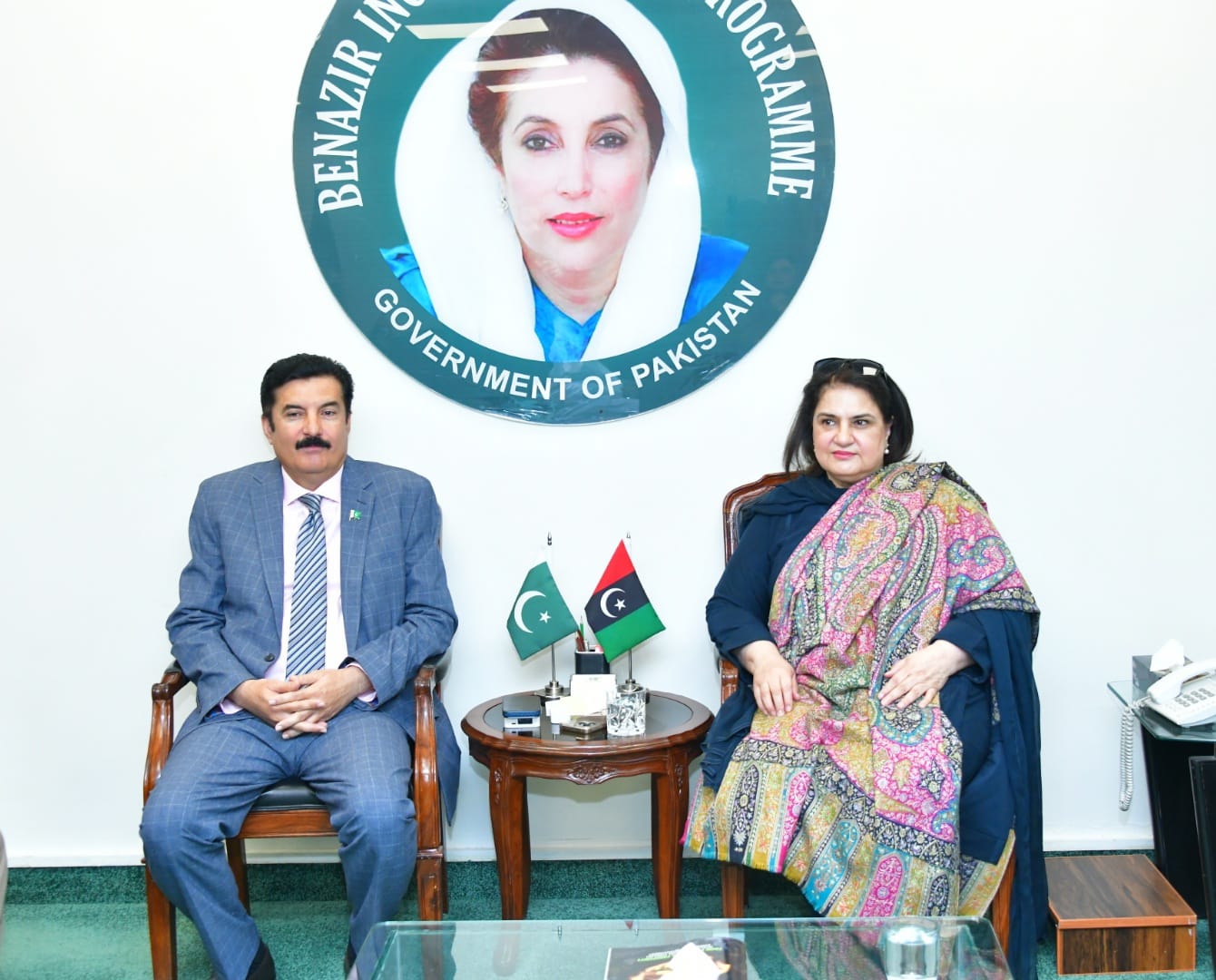Kundi meets Chairperson BISP Rubina Khalid at her office in Islamabad