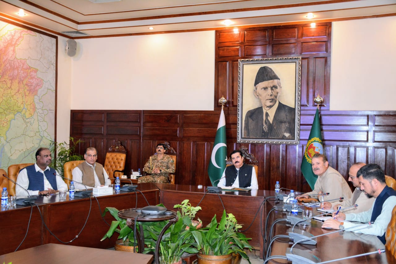 Kundi being briefed about Sehat Card Plus and Health Protection Program in Khyber Pakhtunkhwa by State Life Insurance Corporation of Pakistan at Governor House, Peshawar