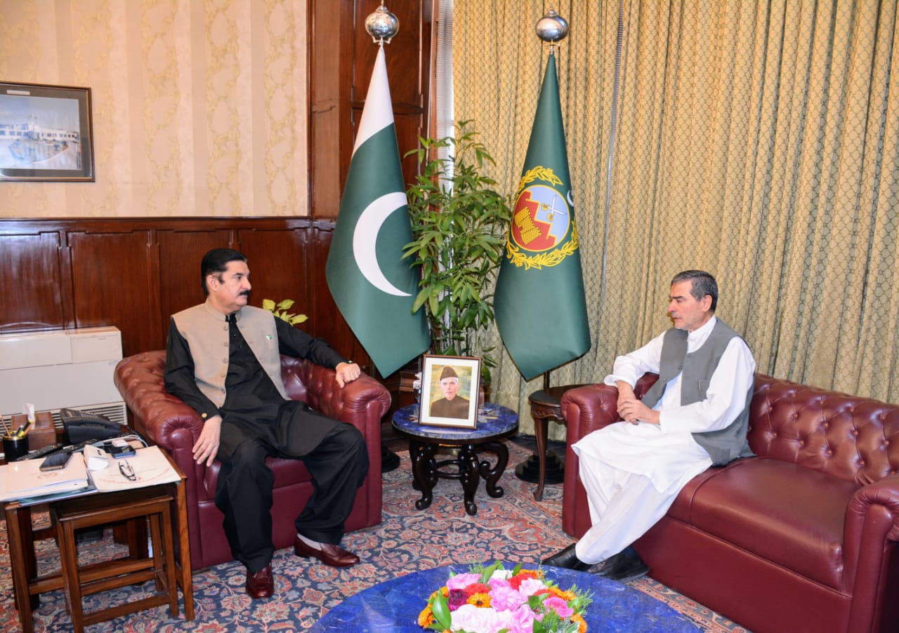 Faisal Karim Kundi called on by Chief Executive Officer Tribal Electric Supply Company (TESCO), Tahir Jamal at Governor House