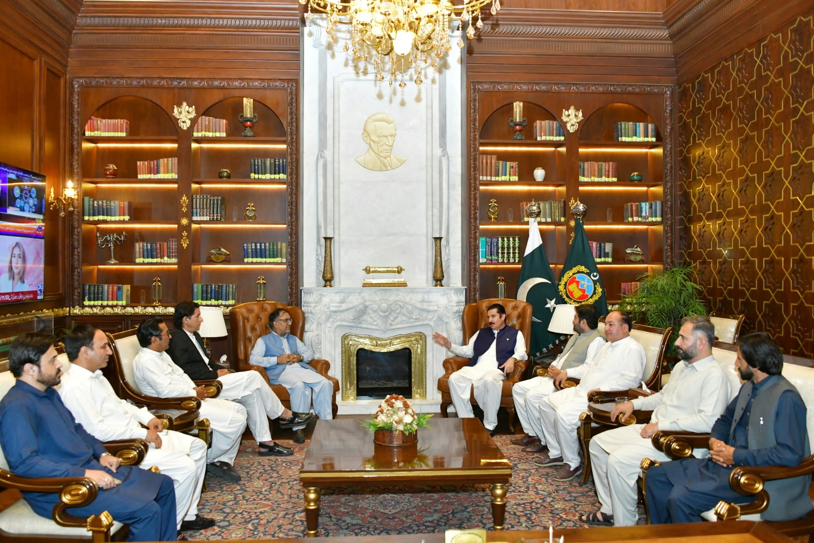 Gilgit Baltistan Ministers meet Governor Khyber Pakhtunkhwa Faisal Karim Kundi at Governor House Peshawar.