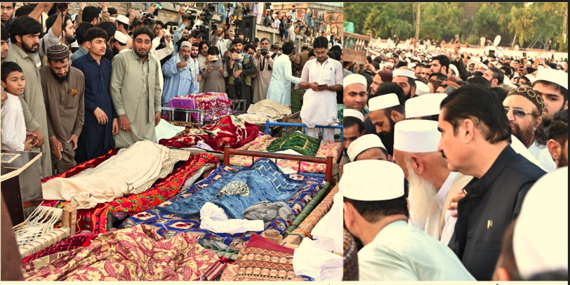 Kundi attends funeral of Dir Colony School victims, visits site, vows action against responsible