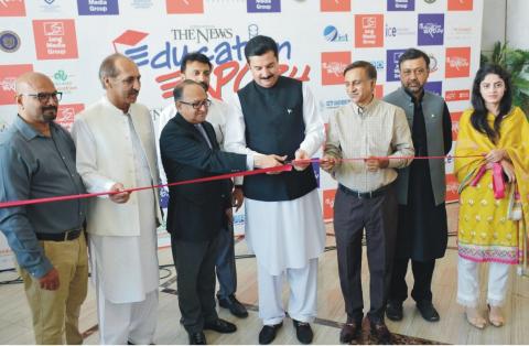 Governor Khyber Pakhtunkhwa Faisal Karim Kundi inaugurates The News Education Expo-24 in Peshawar and visits multiple stalls and education corners in the Expo.