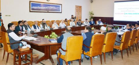 Governor Khyber Pakhtunkhwa Faisal Karim Kundi presides over the meeting of Pakistan Red Crescent Society Merged Districts Branch at Governor House.