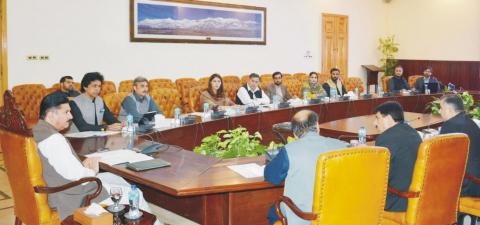 Governor Khyber Pakhtunkhwa Faisal Karim Kundi presides over the managing committee meeting of Pakistan Red Crescent Society KP Branch at Governor House on Monday.