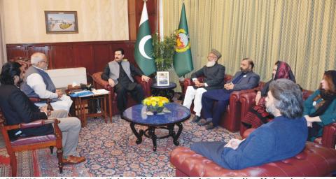 Governor Khyber Pakhtunkhwa Faisal Karim Kundi called on by Overseas Business Forum UK representative delegation led by Chairman Muhammad Farooq Khan at Governor House.