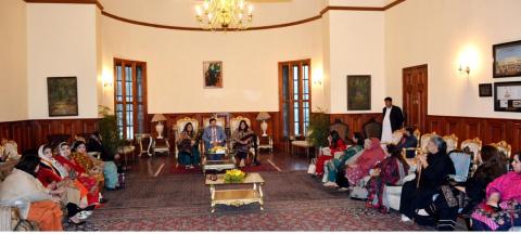 Governor Khyber Pakhtunkhwa Faisal Karim Kundi called on by representative delegation of Women Chamber of Commerce & industry led by President Rabea Basri at Governor House, Peshawar on Thursday.